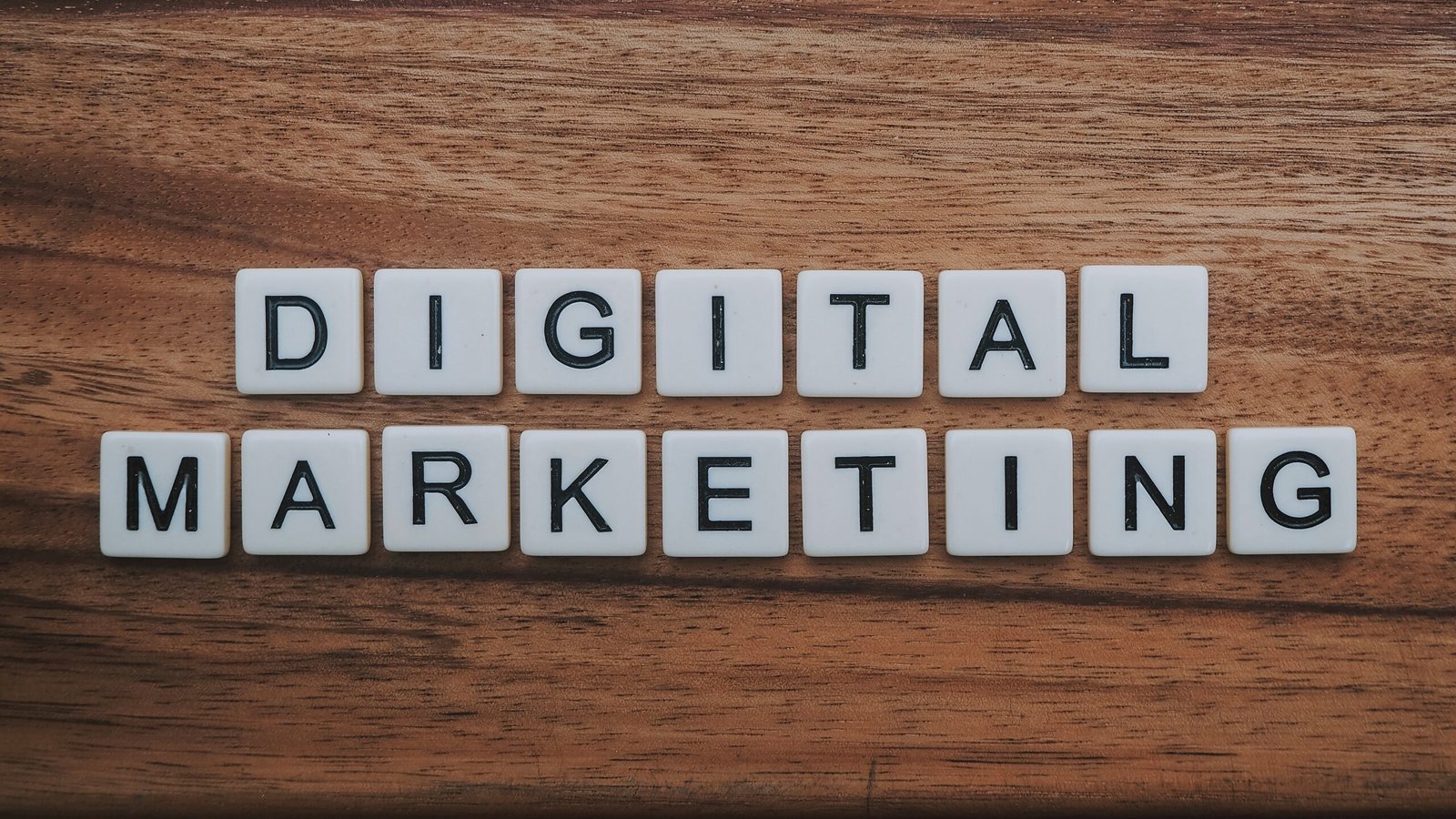 Harnessing AI for Enhanced Digital Marketing Strategies 2 digital marketing artwork on brown wooden surface